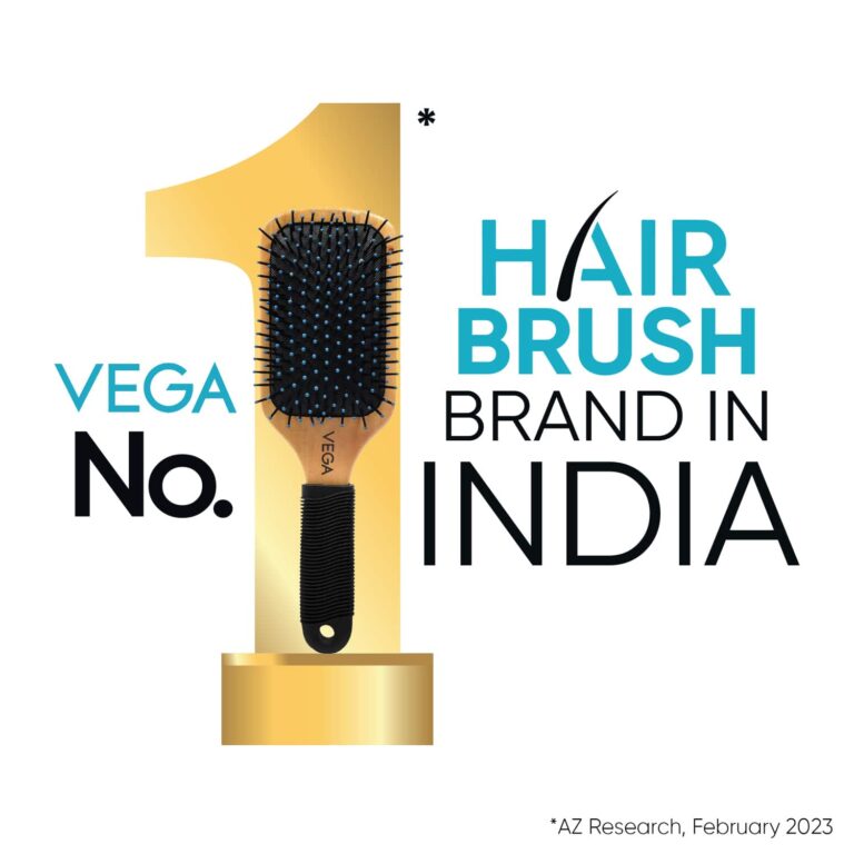 Vega Paddle Hair Brush for Women & Men Smooth Hair Color May Vary (E11-PB) (142 g) - Vega