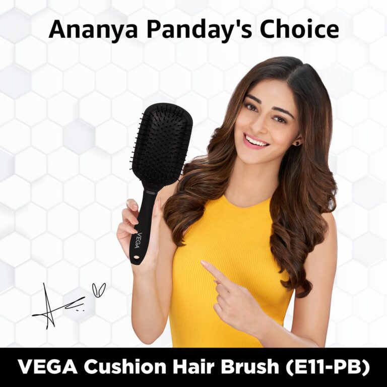 Vega Paddle Hair Brush for Women & Men Smooth Hair Color May Vary (E11-PB) (142 g) - Vega