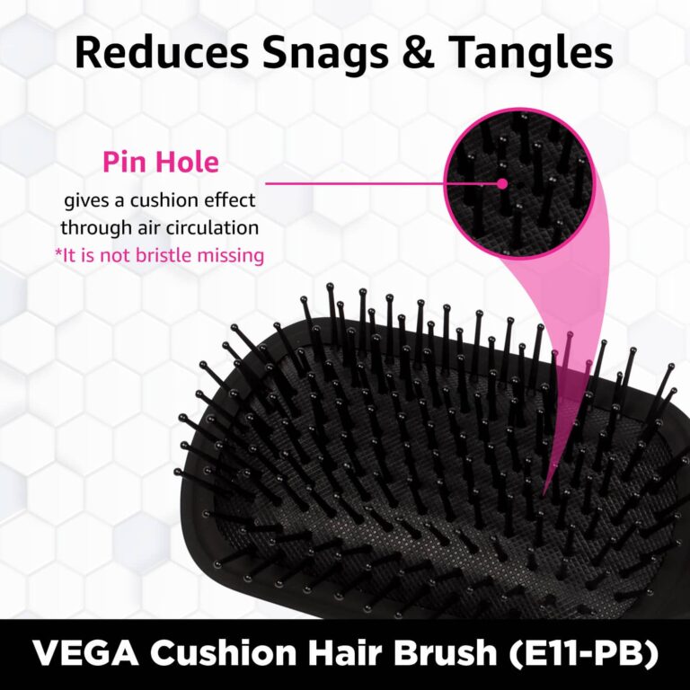 Vega Paddle Hair Brush for Women & Men Smooth Hair Color May Vary (E11-PB) (142 g) - Vega