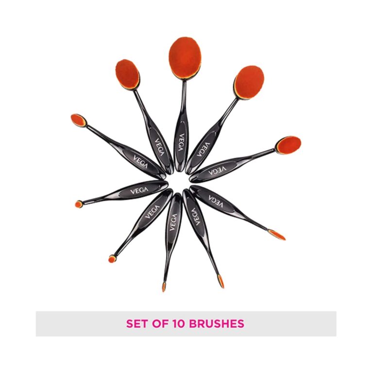 Vega Pro-Ez Professional Make Up Brushes Set of 10 (MBS-10) (286 g) - Vega