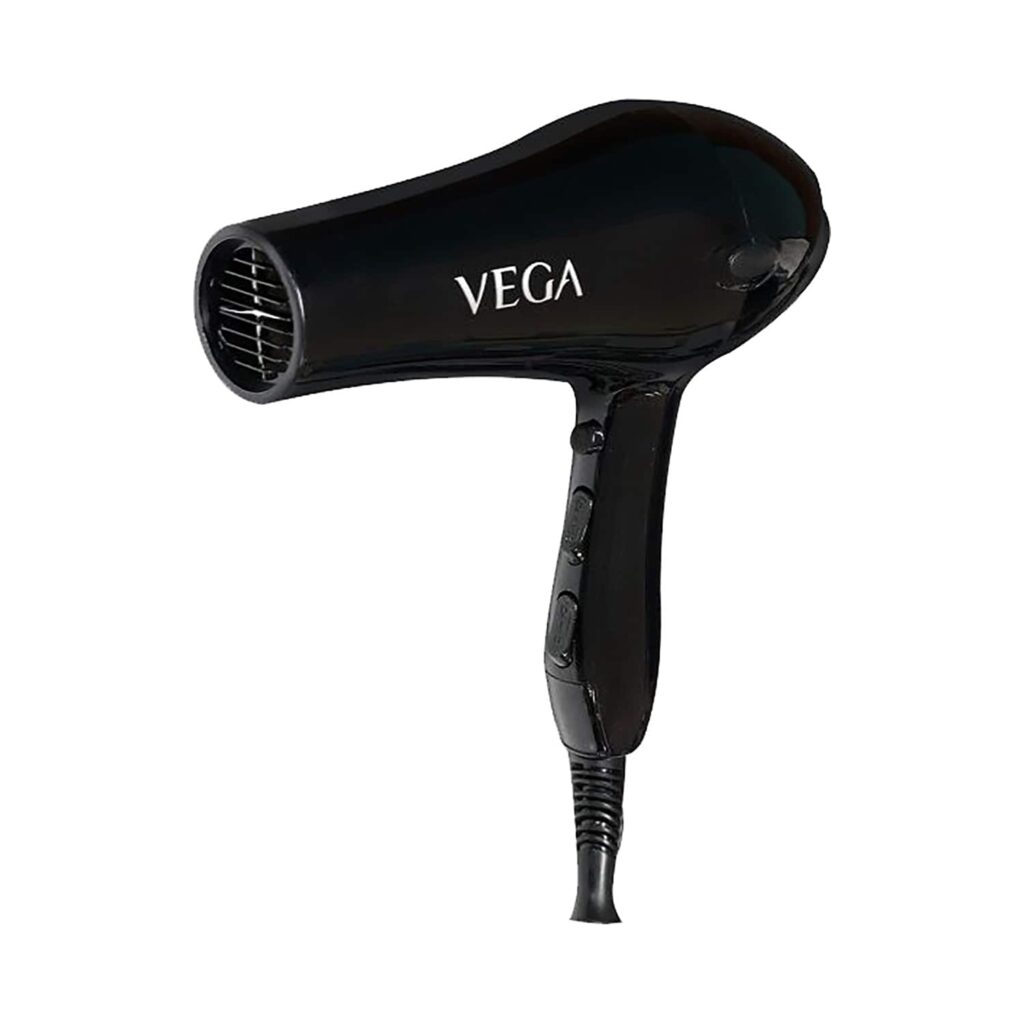 Vega Pro Touch 1800-2000W Professional Hair Dryer for Men & Women with 2 Nozzles (VHDP-02) (549 g) - Vega