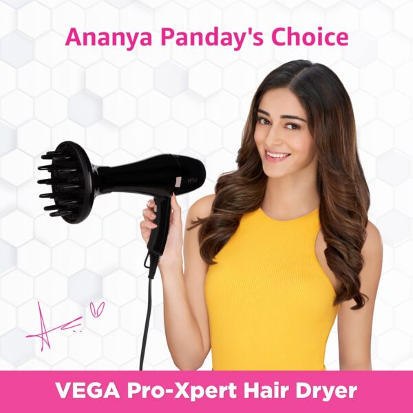 Vega Pro-Xpert 2200 Watts Professional Hair Dryer with Diffuser & 2 Nozzles (VHDP-03) (549 g) - Vega