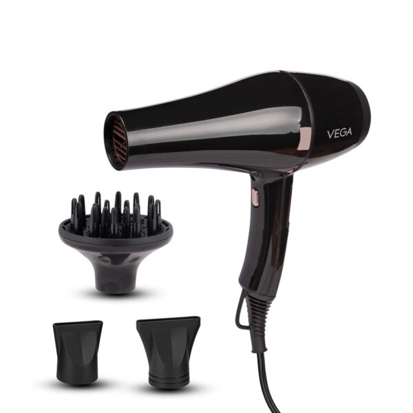 Vega Pro-Xpert 2200 Watts Professional Hair Dryer with Diffuser & 2 Nozzles (VHDP-03) (549 g) - Vega