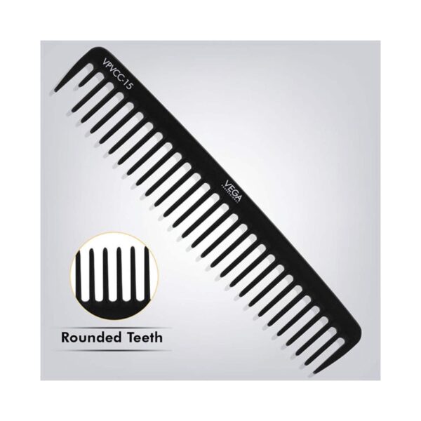 VEGA Professional Carbon Detangling Comb VPVCC-15 - Black Line (20 g) - VEGA Professional