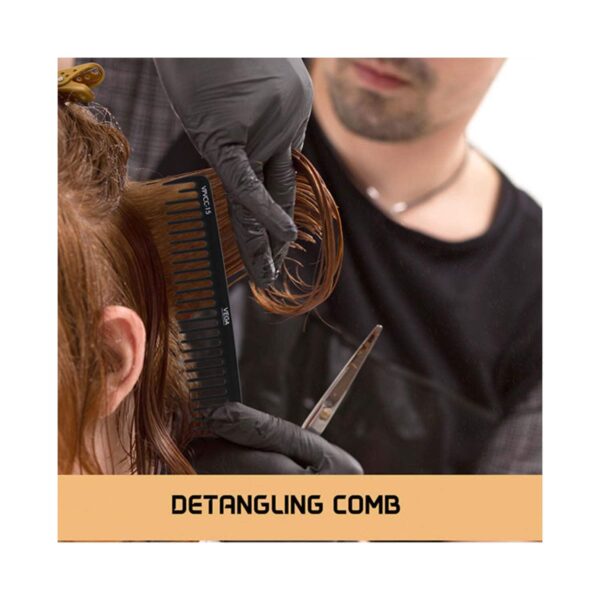 VEGA Professional Carbon Detangling Comb VPVCC-15 - Black Line (20 g) - VEGA Professional