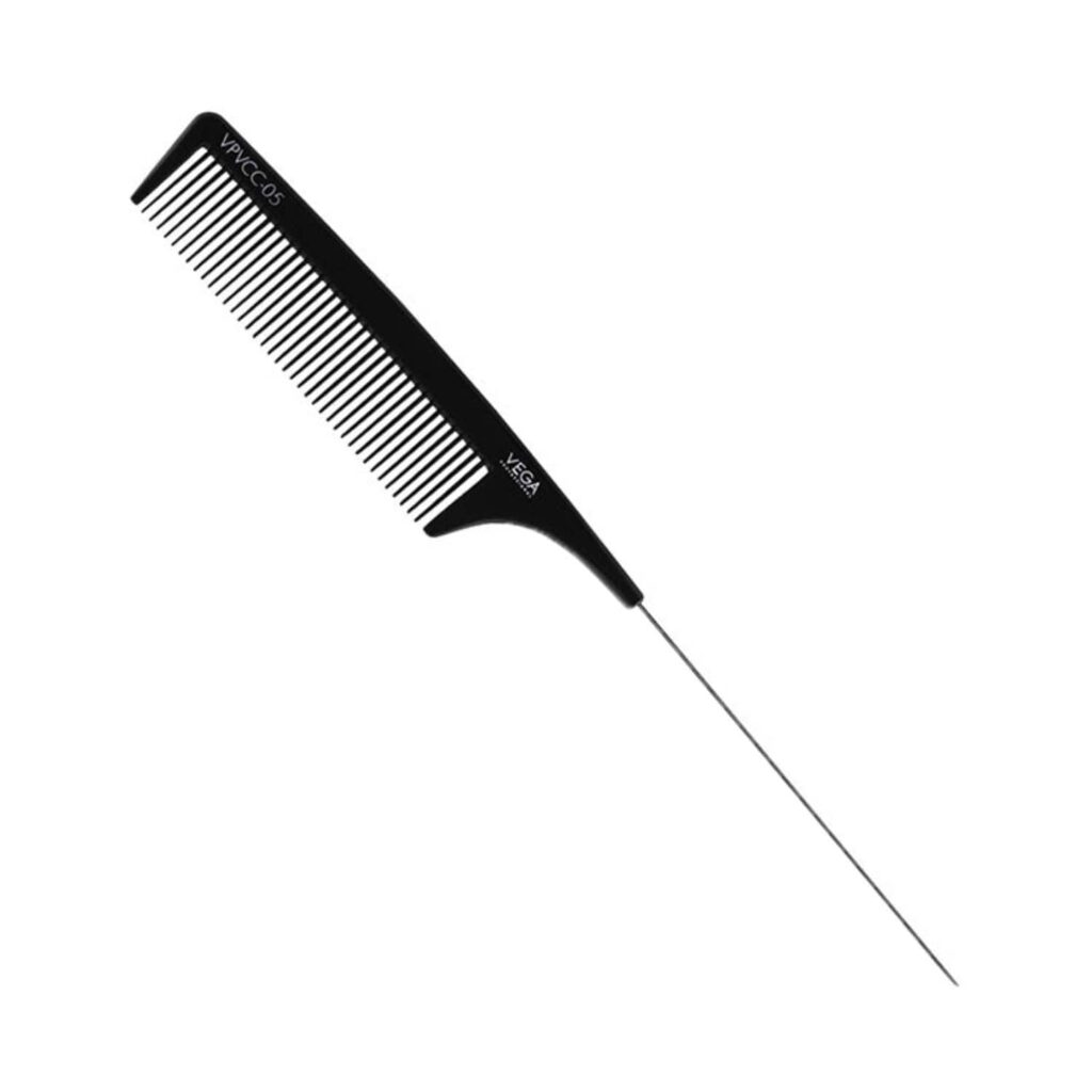 VEGA Professional Carbon Pin Tail Comb VPVCC-05 - Black Line (11 g) - VEGA Professional