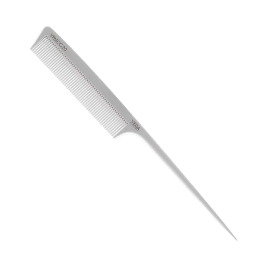 VEGA Professional Carbon Tail Comb VPMCC-20 - White Line (13 g) - VEGA Professional
