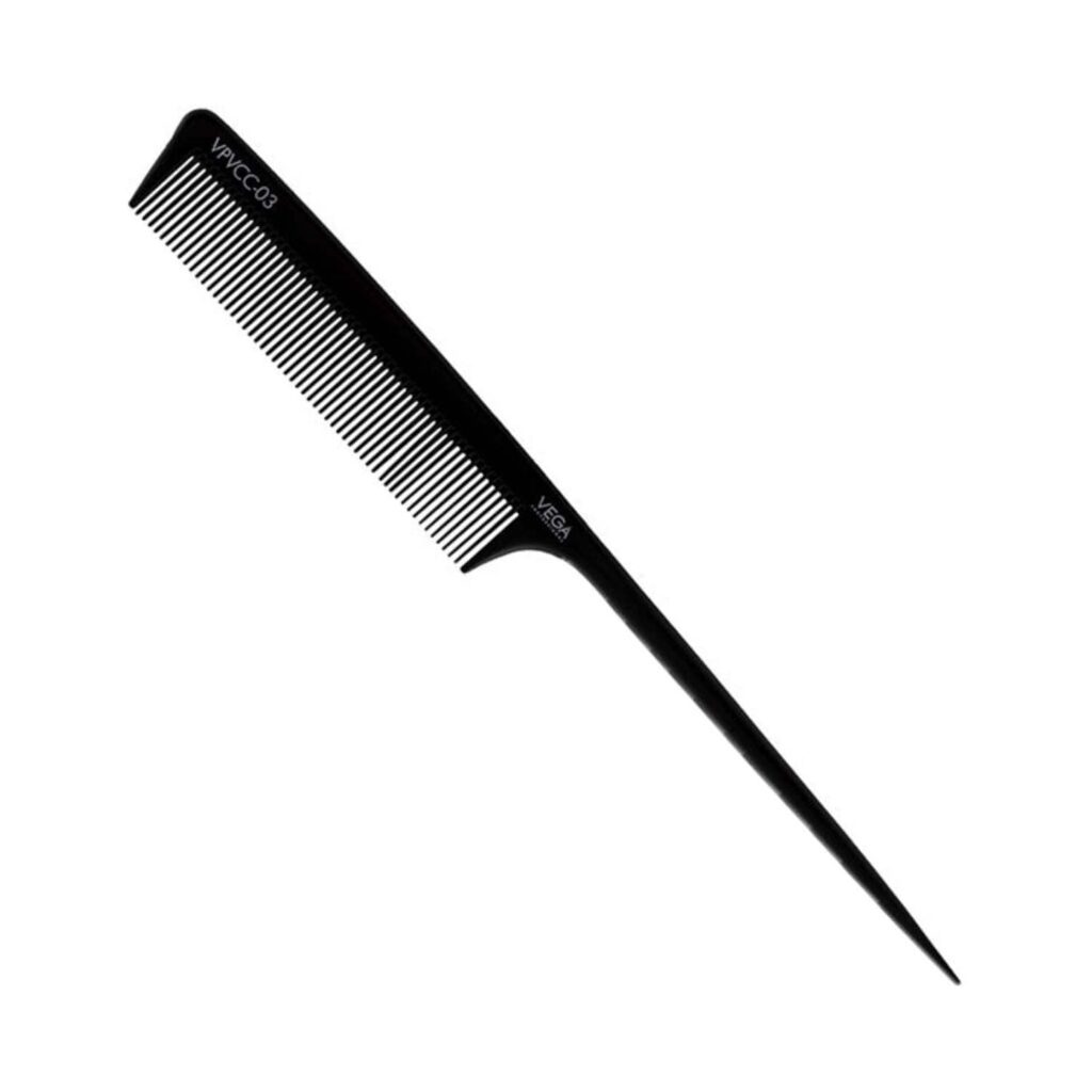 VEGA Professional Carbon Tail Comb VPVCC-03 - Black Line (14 g) - VEGA Professional