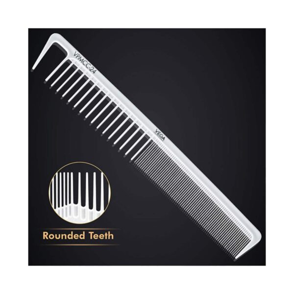VEGA Professional Carbon Wide Cutting Comb VPMCC-24 - White Line (18 g) - VEGA Professional