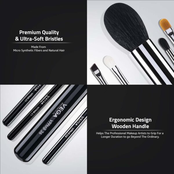 VEGA Professional Makeup Brush Set - VPPMB-42 (8 pcs) - VEGA Professional