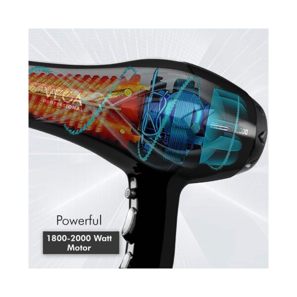 VEGA Professional Pro Dry 2000 Watts Hair Dryer with Diffuser & Nozzle Attachments (VPVHD-13) - VEGA Professional