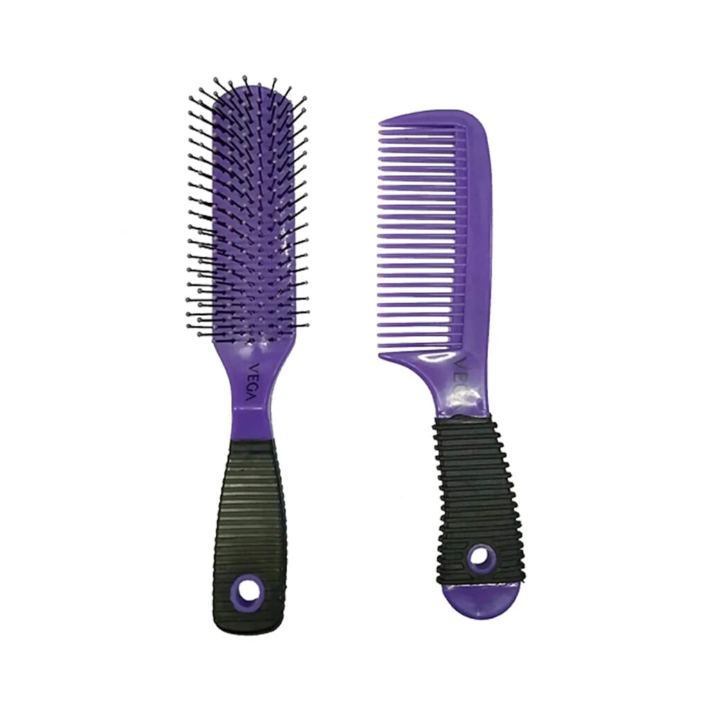 Vega Set of Flat Hair Brush & Comb, (HBCS-02) - Vega
