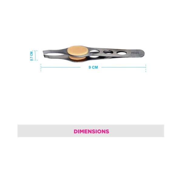 Vega Square Tip Tweezer with Rubber Grip (TW-04) - Vega