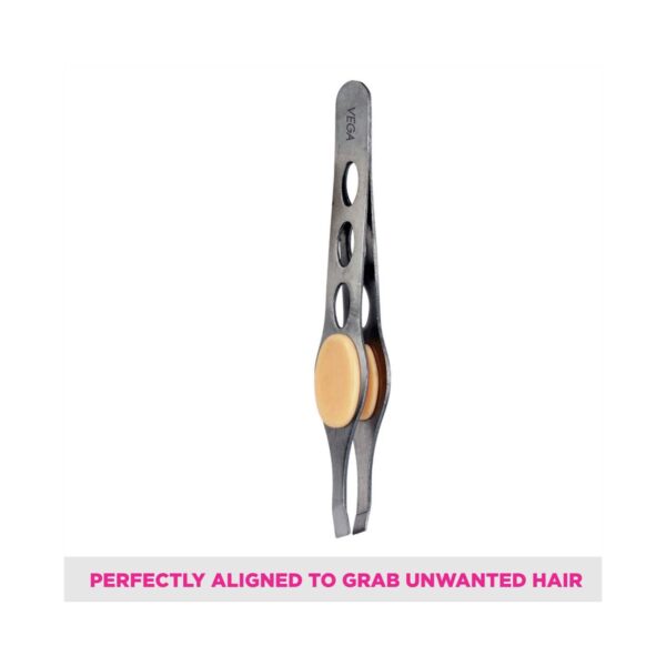 Vega Square Tip Tweezer with Rubber Grip (TW-04) - Vega