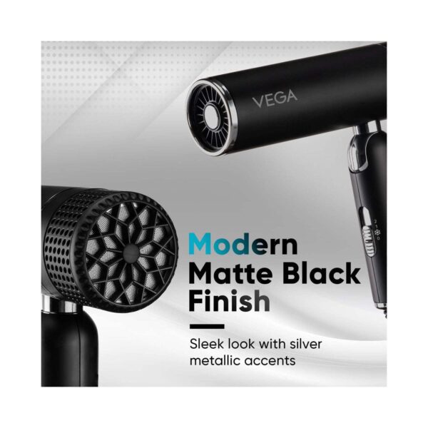 Vega Style Pro 1600W Hair Dryer With 2X Faster Drying And 2 Attachment (VHDH-34) - Vega