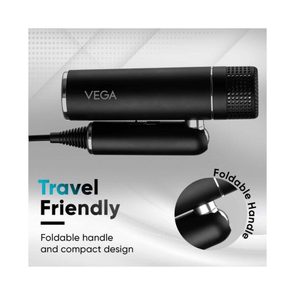 Vega Style Pro 1600W Hair Dryer With 2X Faster Drying And 2 Attachment (VHDH-34) - Vega