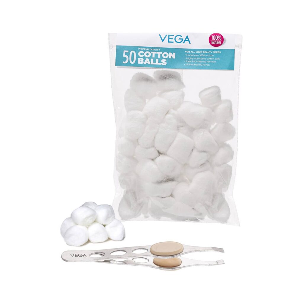 Vega Tweezer & Cotton Balls 2 Pieces (VCP-06) (66 g) - Vega