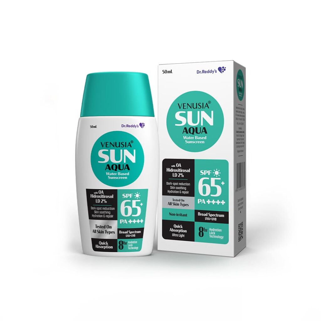 VENUSIA Dr. Reddy's Water Based Sunscreen SPF 65|Broad Spectrum Protection|Powered by Antioxidants|Ultra-Light, Non-Sticky|12-hr Hydration Lock|Anti-Pigmentation|For Oily,...