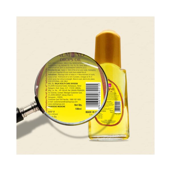 VI-JOHN Ayurvedic Almond Hair Oil (200ml) - VI-JOHN