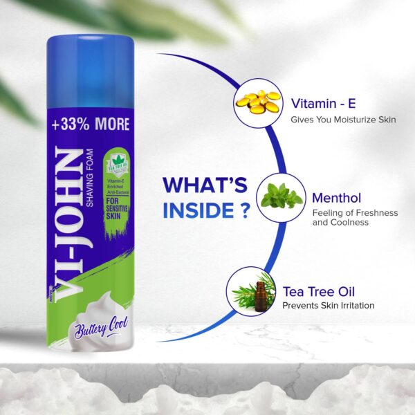 VI-JOHN Buttery Cool Shaving Foam (Pack Of 2) (300 g) - VI-JOHN