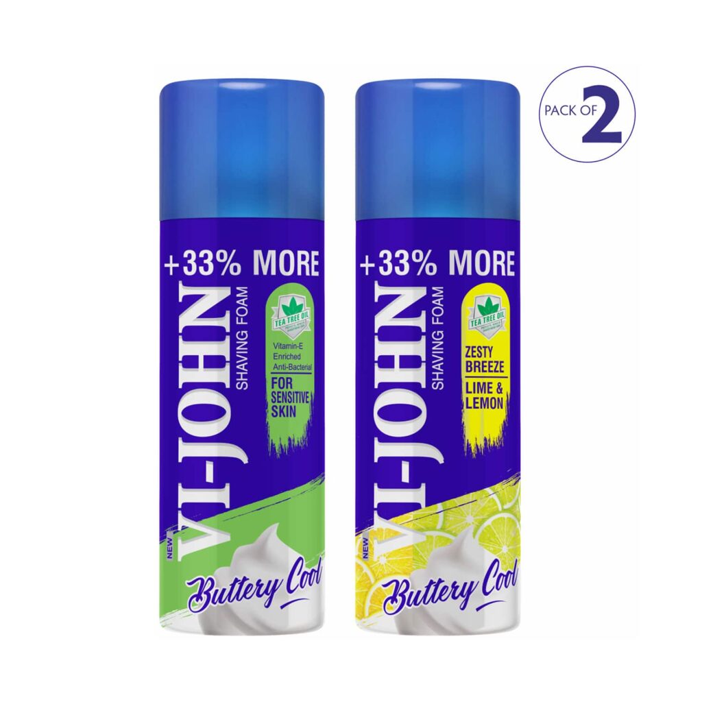 VI-JOHN Buttery Cool Shaving Foam (Pack Of 2) (400 g) - VI-JOHN