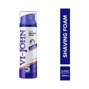VI-JOHN Classic 5 Way Action Shaving Foam Enriched Vitamin E (200ml) - VI-JOHN