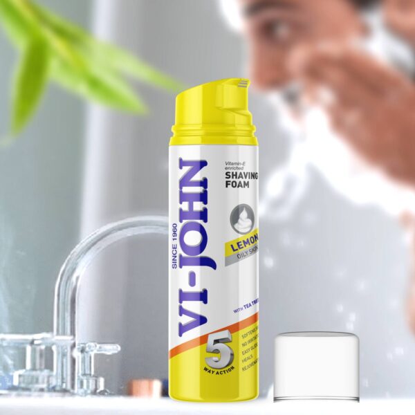 VI-JOHN Classic Lemon 5 Way Action Shaving Foam (Pack of 2) - VI-JOHN