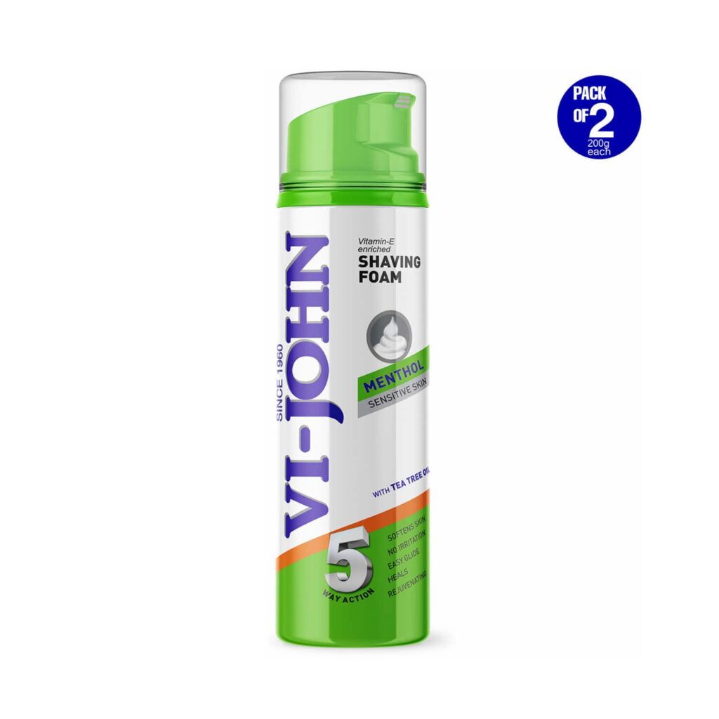 VI-JOHN Classic Menthol 5 Way Action Shaving Foam (Pack of 2) - VI-JOHN