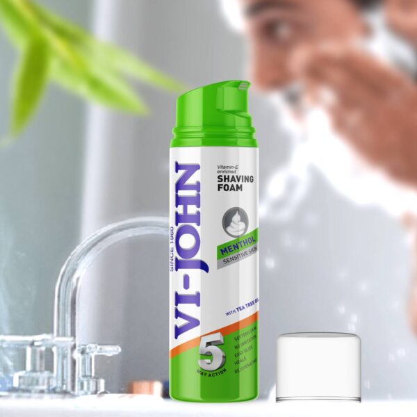 VI-JOHN Classic Menthol 5 Way Action Shaving Foam (Pack of 2) - VI-JOHN