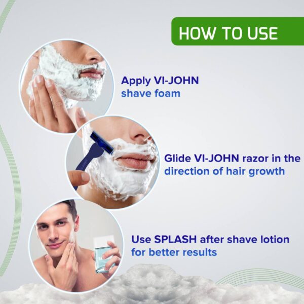 VI-JOHN Classic Menthol 5 Way Action Shaving Foam (Pack of 2) - VI-JOHN