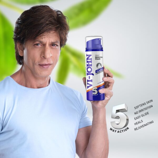 VI-JOHN Classic Vitamin E Enriched 5 Way Action Shaving Foam (Pack of 2) - VI-JOHN