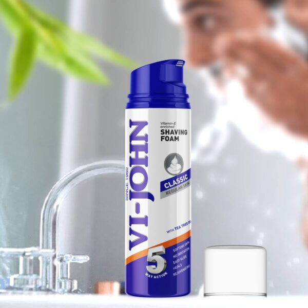 VI-JOHN Classic Vitamin E Enriched 5 Way Action Shaving Foam (Pack of 2) - VI-JOHN