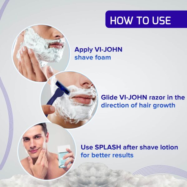 VI-JOHN Classic Vitamin E Enriched 5 Way Action Shaving Foam (Pack of 2) - VI-JOHN