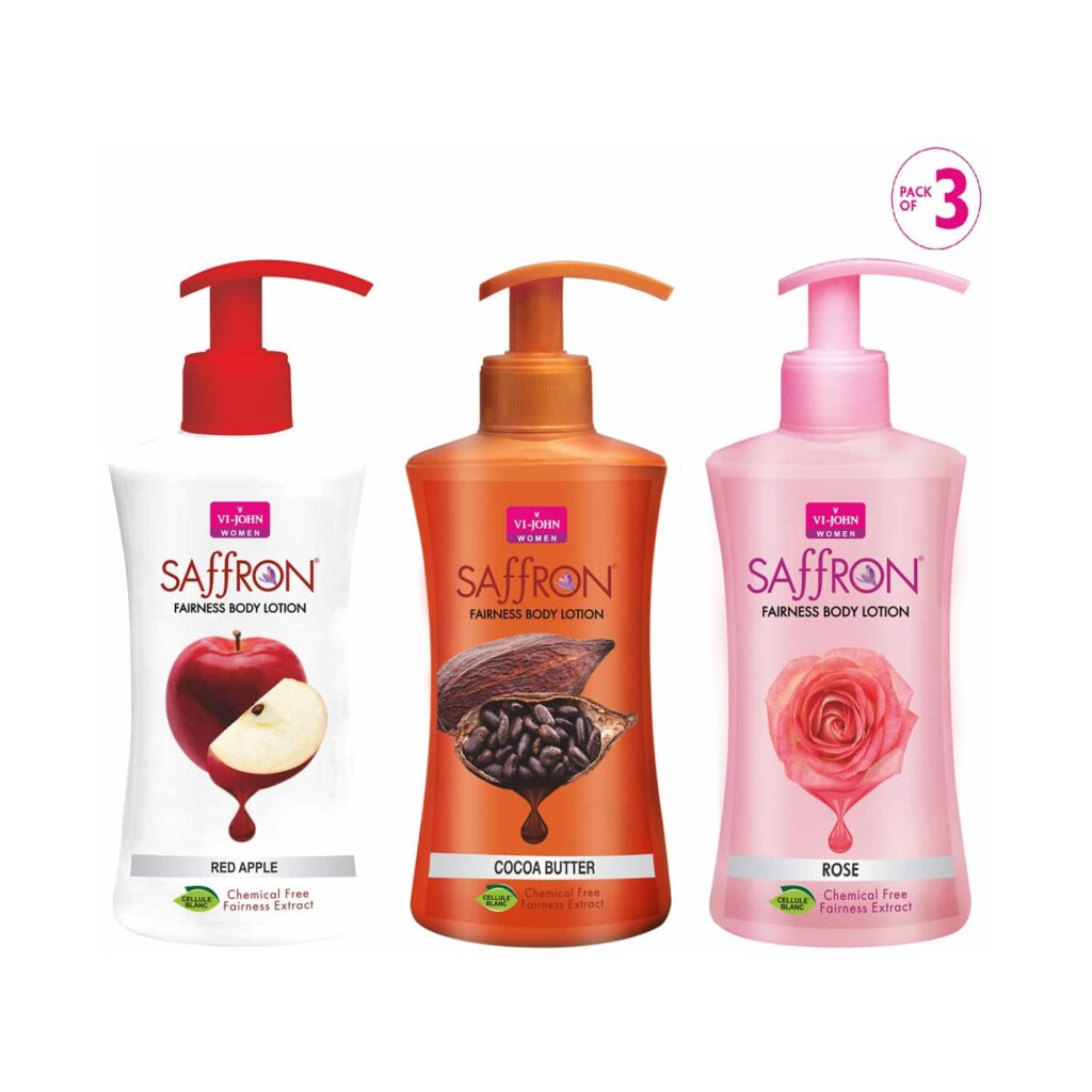 VI-JOHN Fairness Body Lotion Red Apple, Cocoa Butter & Rose (Pack of 3) (250 ml) - VI-JOHN