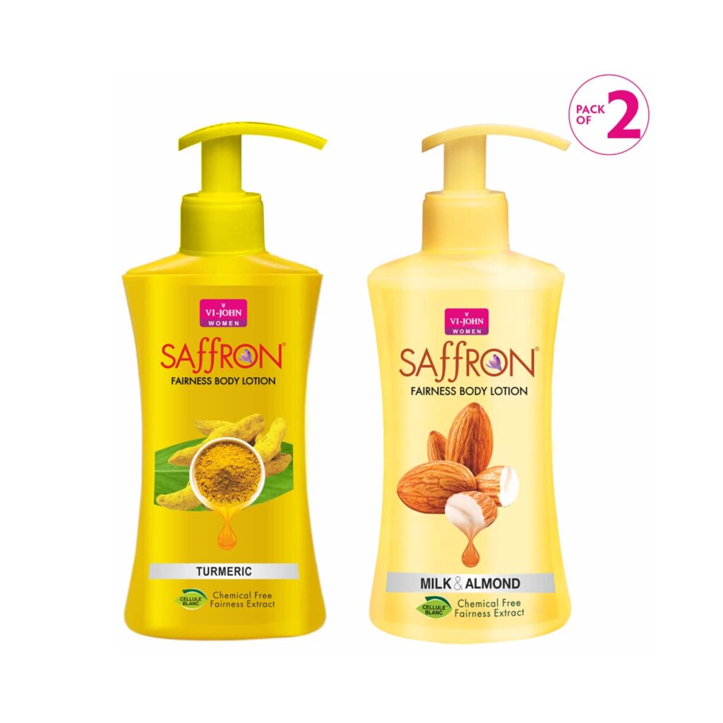 VI-JOHN Fairness Saffron Body Lotion - Turmeric and Milk Almond - VI-JOHN