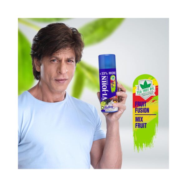 VI-JOHN Fruit Fusion Shaving Foam With Vitamin E Enriched & Antibacterial Properties (400g) - VI-JOHN