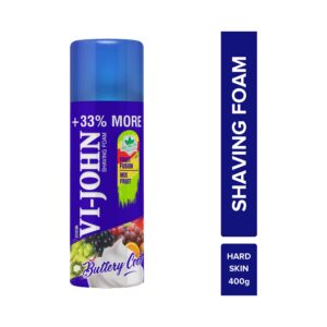 VI-JOHN Fruit Fusion Shaving Foam With Vitamin E Enriched & Antibacterial Properties (400g) - VI-JOHN