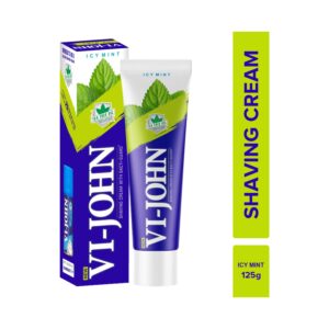 VI-JOHN Icy Mint Shaving Cream With Tea Tree Oil & Bacti-Guard (125g) - VI-JOHN