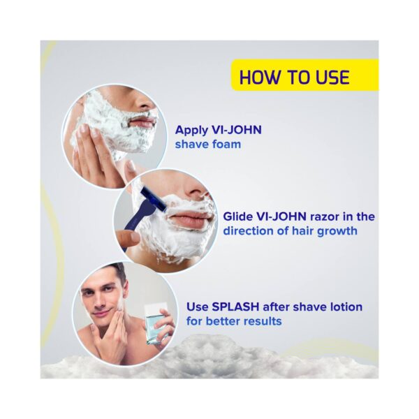 VI-JOHN Lemon 5 Way Action Shaving Foam Enriched Vitamin E For Oily Skin (200ml) - VI-JOHN
