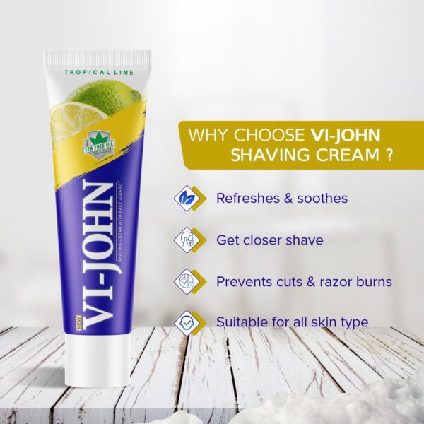 VI-JOHN Lime Bacti-Guard Shaving Cream (Pack of 8) - VI-JOHN