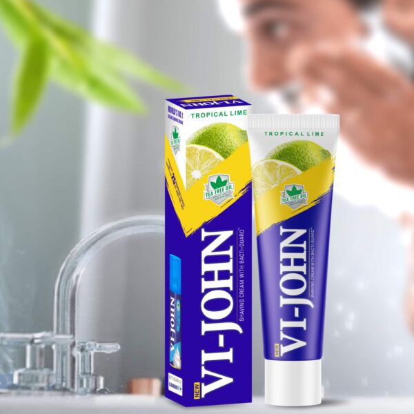 VI-JOHN Lime Bacti-Guard Shaving Cream (Pack of 8) - VI-JOHN
