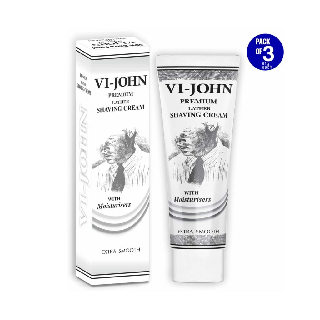 VI-JOHN Premium Lather Extra Smooth Shaving Cream (Pack of 3) - VI-JOHN