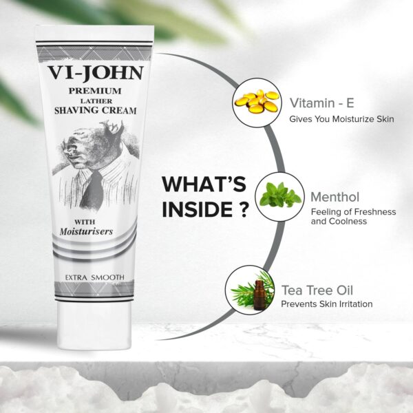 VI-JOHN Premium Lather Extra Smooth Shaving Cream (Pack of 3) - VI-JOHN