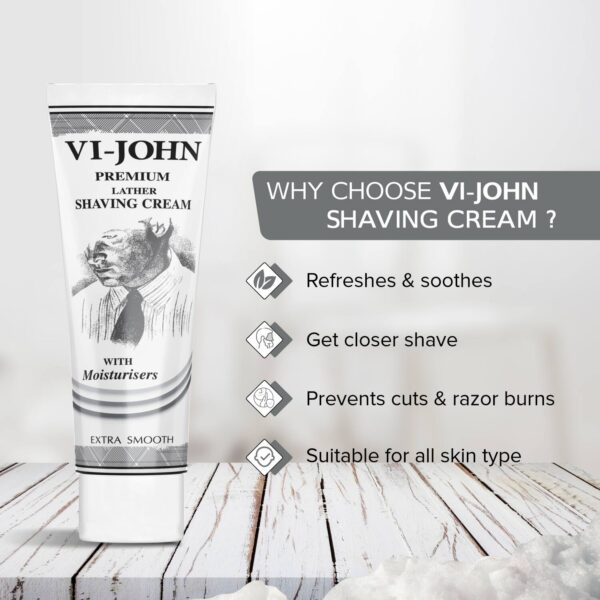 VI-JOHN Premium Lather Extra Smooth Shaving Cream (Pack of 3) - VI-JOHN
