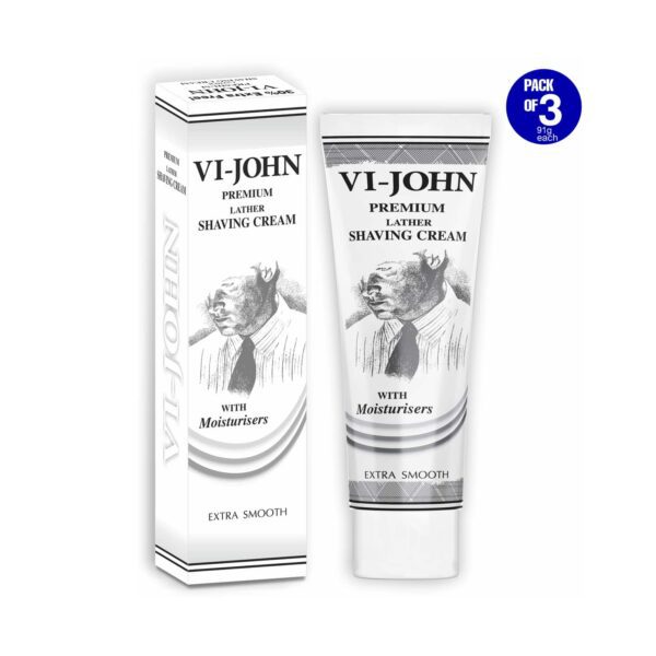 VI-JOHN Premium Lather Extra Smooth Shaving Cream (Pack of 3) - VI-JOHN