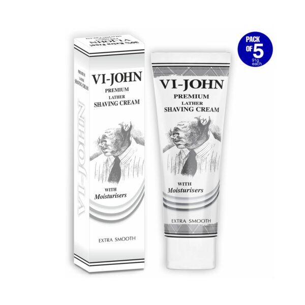 VI-JOHN Premium Lather Extra Smooth Shaving Cream (Pack of 5) - VI-JOHN
