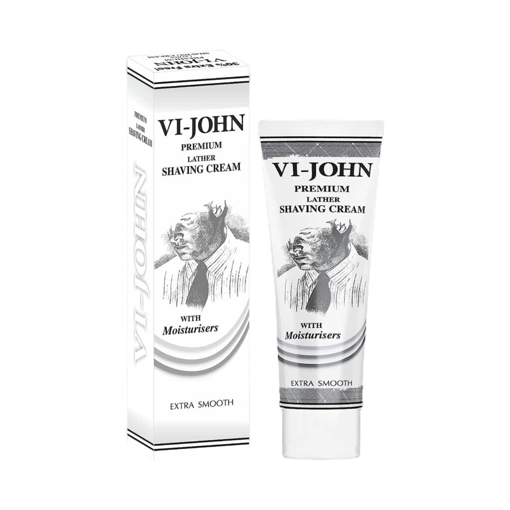 VI-JOHN Premium Lather Shaving Cream With Moisturizers For Extra Smooth Shave (91g) - VI-JOHN