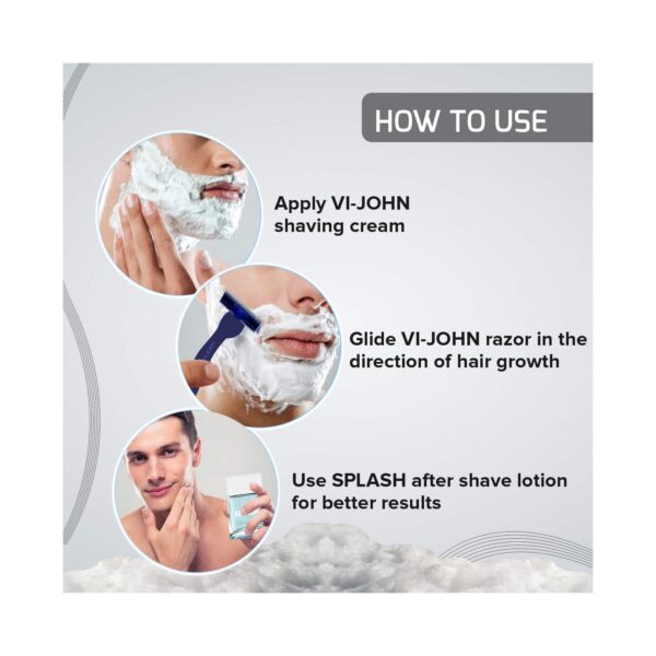VI-JOHN Premium Lather Shaving Cream With Moisturizers For Extra Smooth Shave (91g) - VI-JOHN