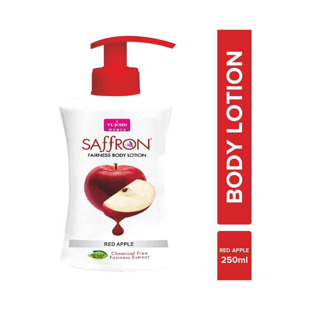 VI-JOHN Saffron Fairness Red Apple Body Lotion With Vitamin E (250ml) - VI-JOHN