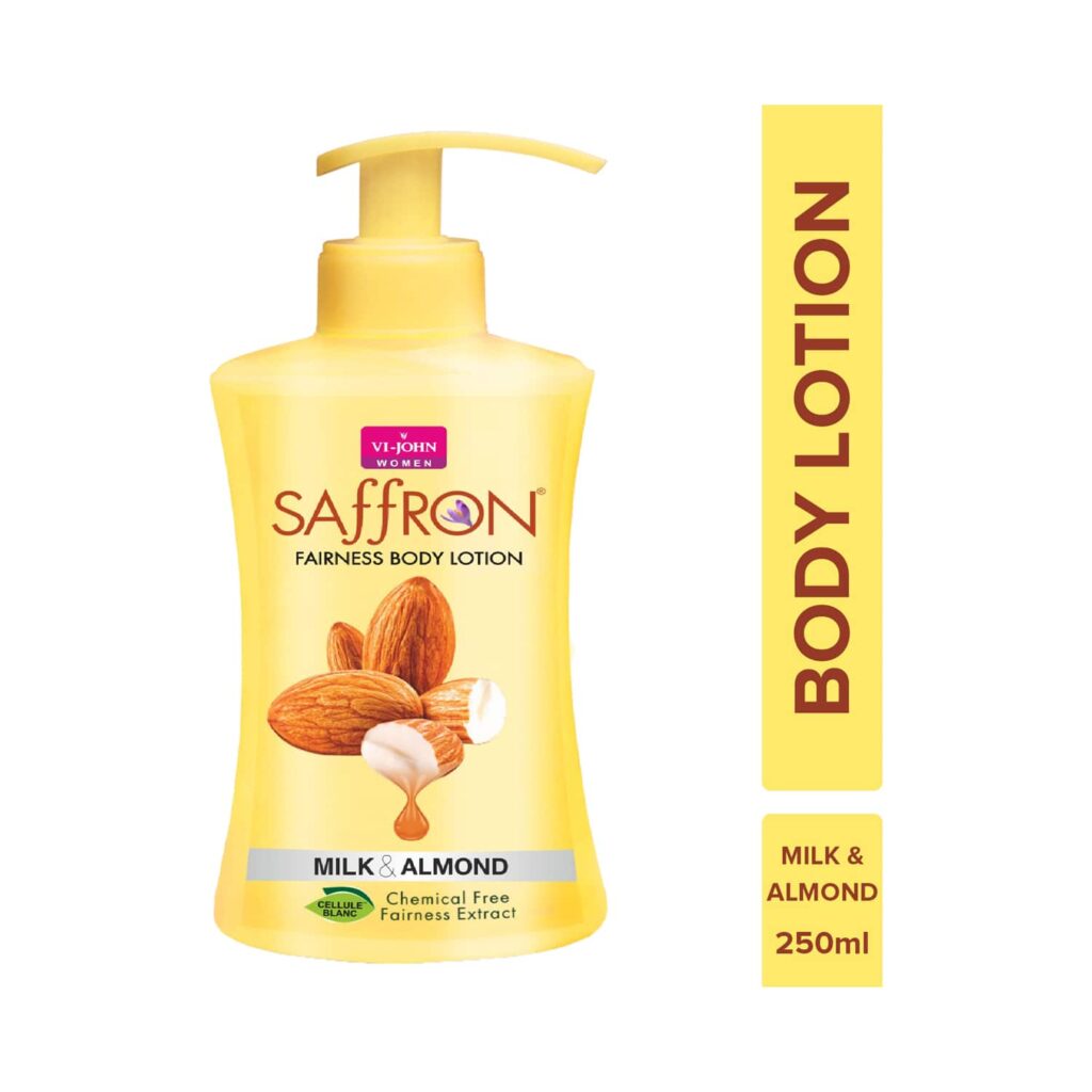 VI-JOHN Saffron Milk Almond Fairness Body Lotion (250ml) - VI-JOHN
